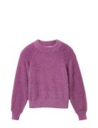 Knitted Feather Yarn Pullover Purple Tom Tailor