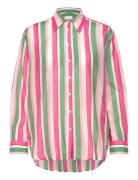 Rel Striped Ctn Silk Shirt Green GANT