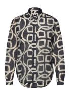 Reg Monogram Print Ctn Silk Shirt Black GANT