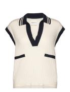 Rib Knit Sleeveless Polo Cream GANT