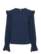 Carmen Check Blouse Blue Lexington Clothing