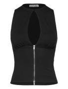 Zip Sleeveless Top Black Weekday