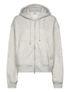 Boxy Zip Hoodie Grey Weekday