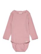 Body Ls Y/D Rib Pink Minymo