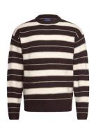 Jorollie Stripe Knit Crew Neck Ln Patterned Jack & J S