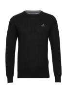 Cotton Pique C-Neck Black GANT