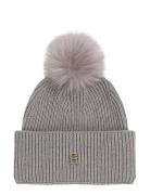 Elevated Chic Beanie W/Pompom Grey Tommy Hilfiger