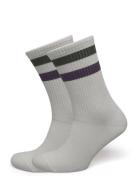 Woods Rib Stripe Socks - 2-Pack White Les Deux