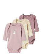 Nbfbody 3P Ls Summr Sand Rabbit Noos Pink Name It