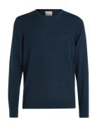 Superior Wool Crew Neck Sweater Navy Calvin Klein