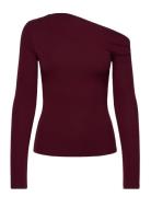 Draped Asymmetrical T-Shirt Burgundy Mango