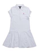 Stretch Mesh Polo Dress White Ralph Lauren Kids