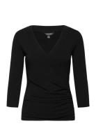 Surplice Jersey Top Black Lauren Ralph Lauren