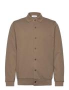 Jersey Button Through Pique L/S Brown Lindbergh