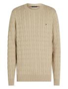 Classic Cotton Cable Crew Neck Beige Tommy Hilfiger