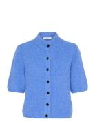 Alphagz Ss Short Cardigan Blue Gestuz