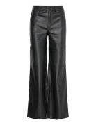 Leather-Effect Straight Trousers Black Mango