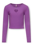 Kognessa Life Ls Contrast Cutout Top Jrs Purple Kids Only