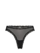 Mesh Lace Trim Thong Black Understatement Underwear