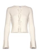 Emelie Knitted Bow Cardigan Cream Bubbleroom