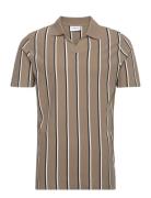 Striped Piqué Polo Shirt S/S Beige Lindbergh