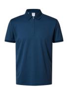 Slhfave Zip Ss Polo Noos Navy Selected Homme