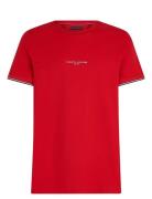 Tommy Logo Tipped Tee Red Tommy Hilfiger