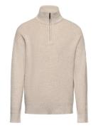 Sweater Rib Knit Halfzip Beige Lindex