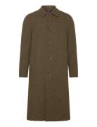 Maccoy Harris Tweed Wool Coat Khaki Les Deux