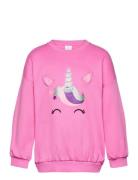 Sweatshirt Unicorn Face Pink Lindex