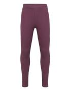 Leggings Rib Solid Burgundy Lindex