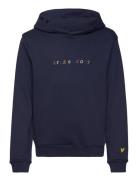 Multi Coloured Embroidery Hoodie Navy Lyle & Scott