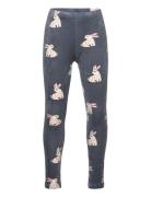 Leggings Velour Aop Rabbits Grey Lindex