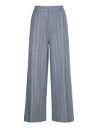 Wide Pleated Striped Trousers Blue Filippa K