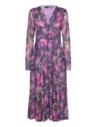 Printed Ls Midi Dress Pink ROTATE Birger Christensen