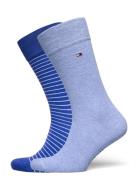 Th Men Small Stripe Sock 2P Blue Tommy Hilfiger