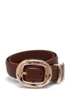 Rounded Buckle Belt Brown Mango