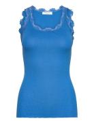 Rwbabette Sl U-Neck Long Lace Top Blue Rosemunde