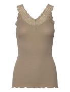 Rwbernadine Sl Lace Top Khaki Rosemunde