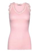 Rmwbalta Sl Regular V-Neck Top Pink RM By Rosemunde