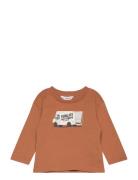 T-Shirt With Print Drawing Brown Mango