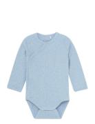 Wrap Body Ls Mélange Rib Blue Fixoni