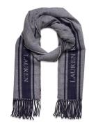 Two-T Logo Jacquard Scarf Navy Lauren Ralph Lauren