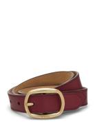 Smooth Vachetta-25Mm Ovl Bk-Blt-Med Red Polo Ralph Lauren