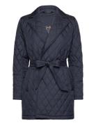 Diamond-Quilted Wrap Coat Navy Lauren Ralph Lauren