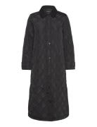 Corduroy-Trim Diamond Quilted Maxi Coat Black Lauren Ralph Lauren