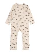 Jumpsuit L/S Printed Cream Petit Piao