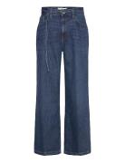 Wideleg Jeans With Belt Blue Mango