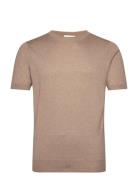 Man Fine Knit T-Shirt Beige Davida Cashmere