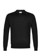 Man Fine Knit Open Collar Sweater Black Davida Cashmere